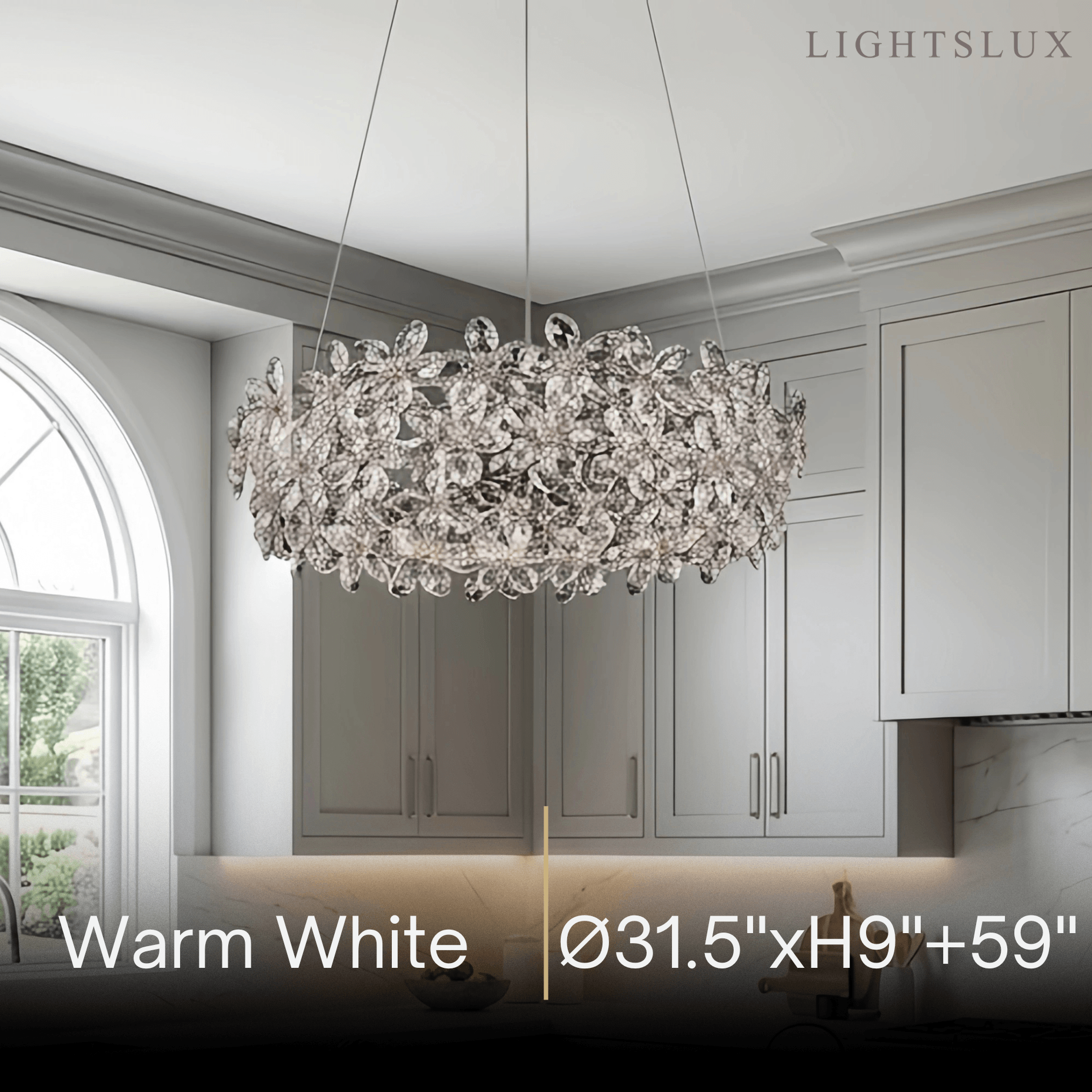 Excelis Luxury Crystal Flower Chandelier