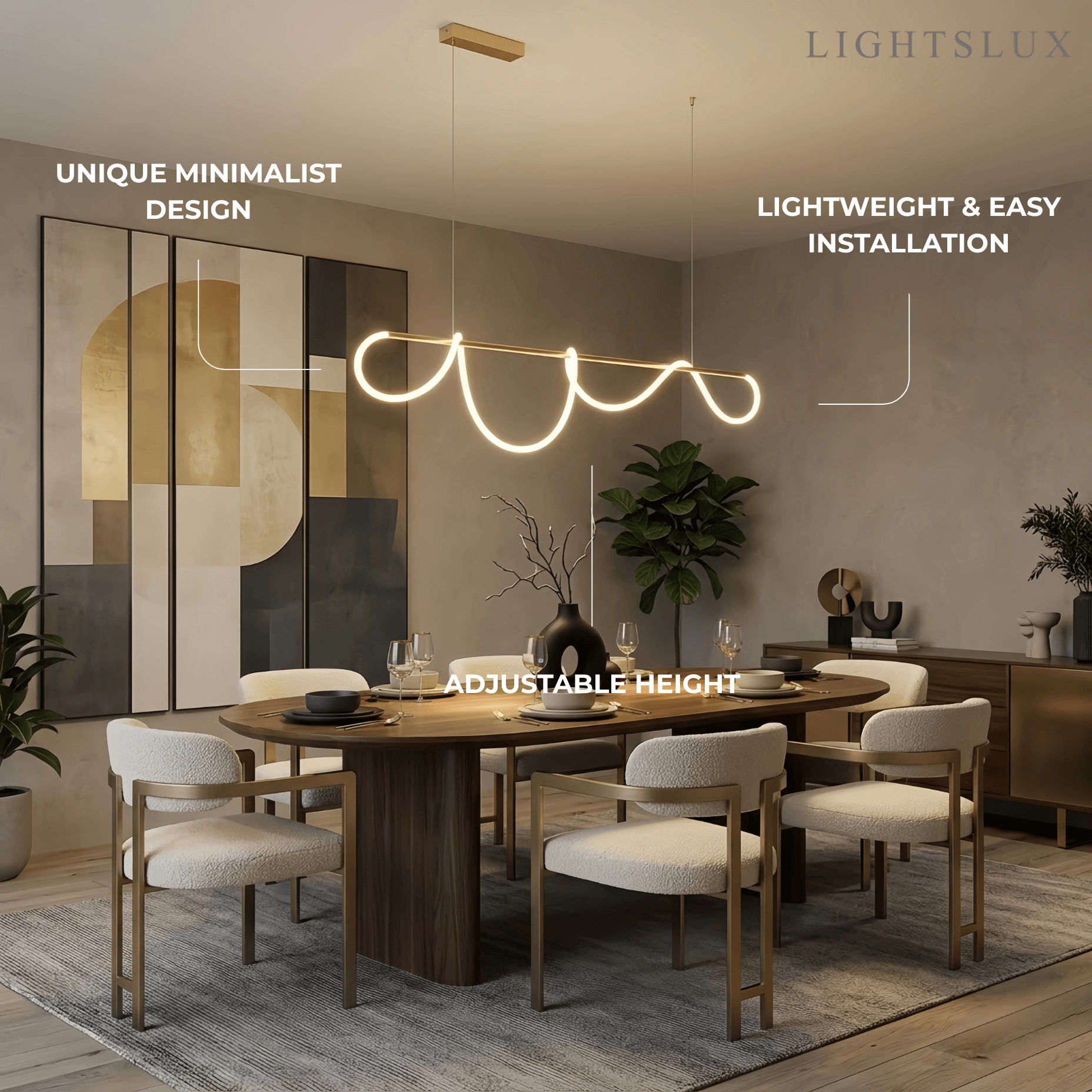 Arcato Minimalist Linear Chandelier