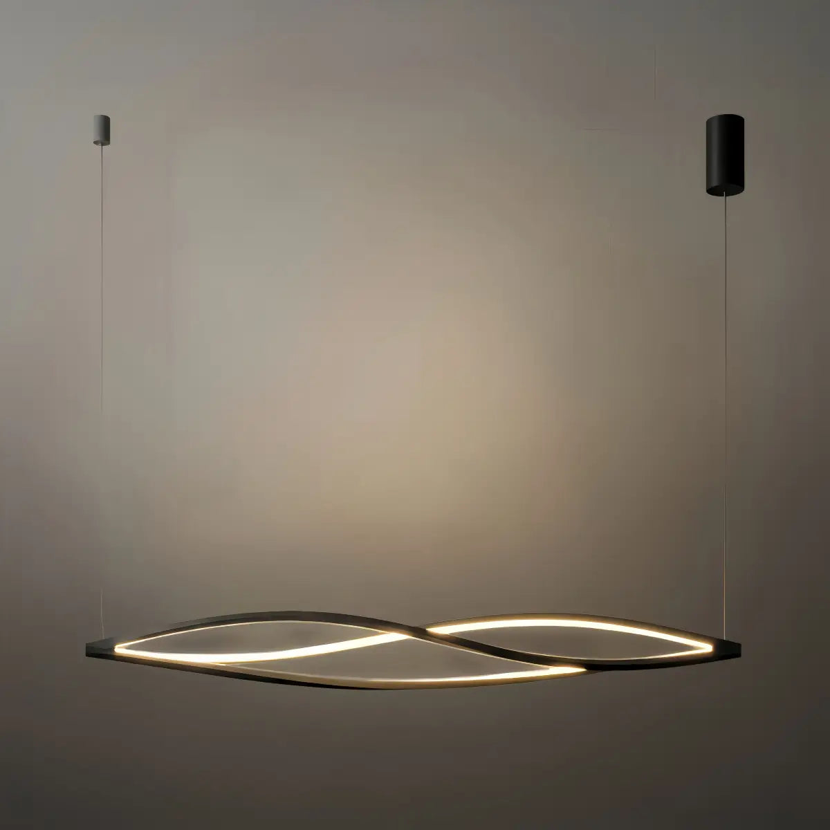 Arcato Art Deco Helix Pendant Light – Black/White Aluminum for Dining Room / Staircase
