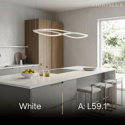 Arcato Art Deco Helix Pendant Light – Black/White Aluminum for Dining Room / Staircase