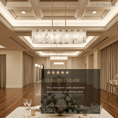Art Deco Linear Alabaster Chandelier -- Gold Finish