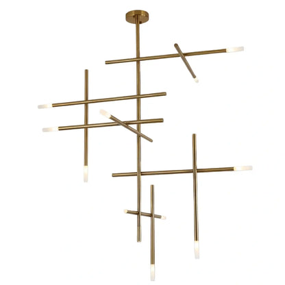 Modern Stick Chandelier -- Metal Gold or Black