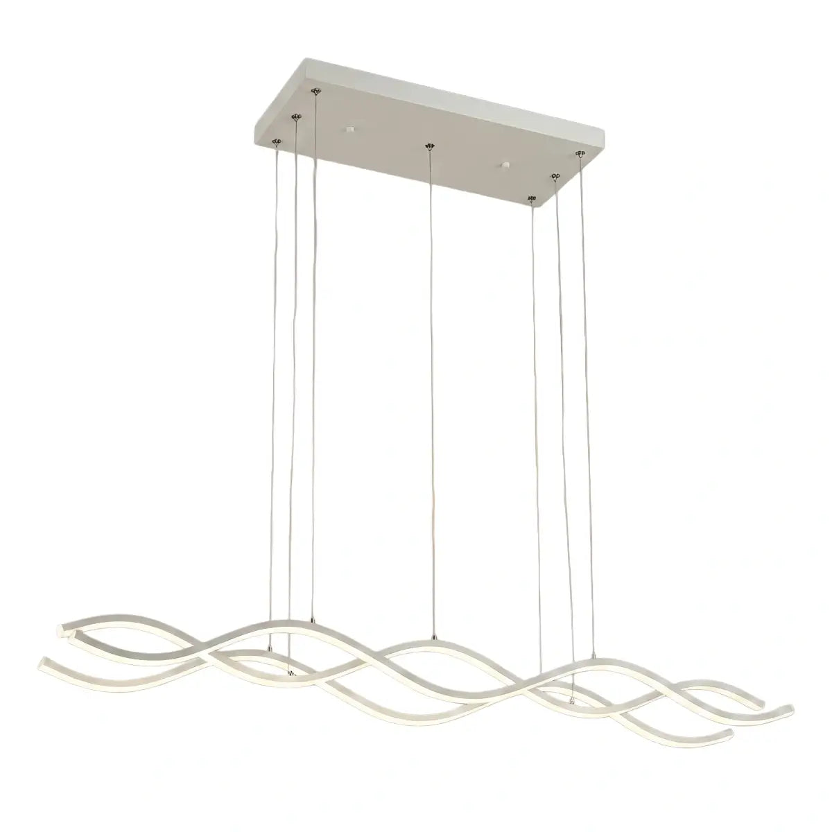 Modern Wavy Pendant Light -- Acrylic & Metal Black/White/Gold