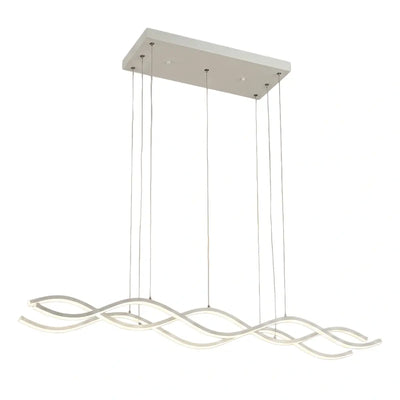 Modern Wavy Pendant Light -- Acrylic & Metal Black/White/Gold