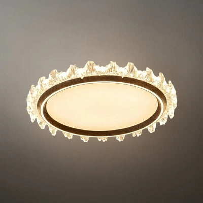 Vivara Modern Round Ceiling Light -- White or Walnut Acrylic & Metal for Bedroom