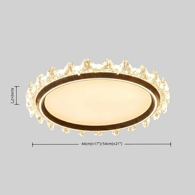 Vivara Modern Round Ceiling Light -- White or Walnut Acrylic & Metal for Bedroom