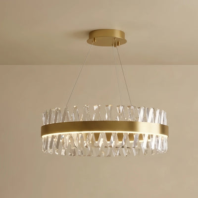 Round Chandelier – Gold Metal for Dining Room / Living Room