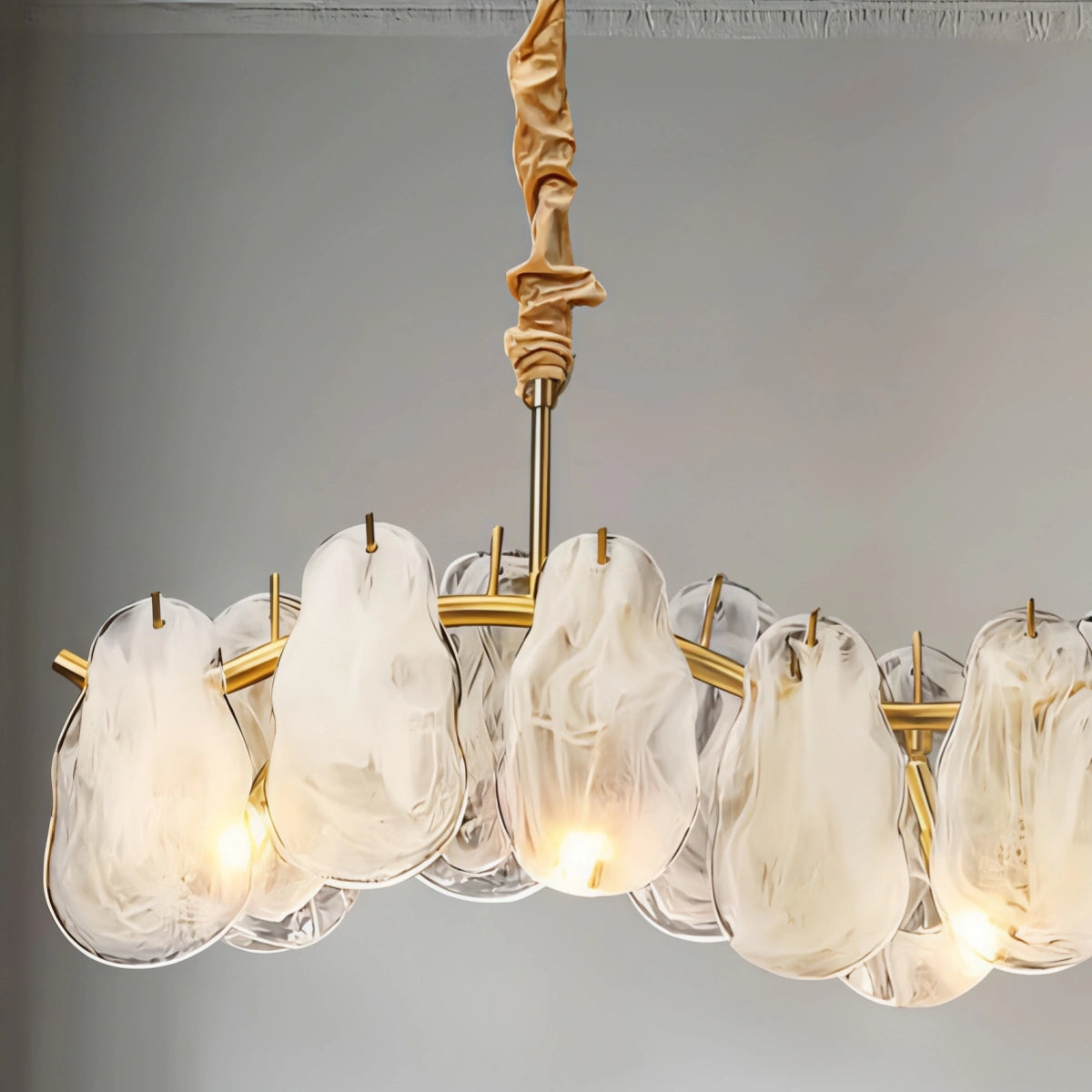 Velora Elegant Cloud Glass Linear Chandelier
