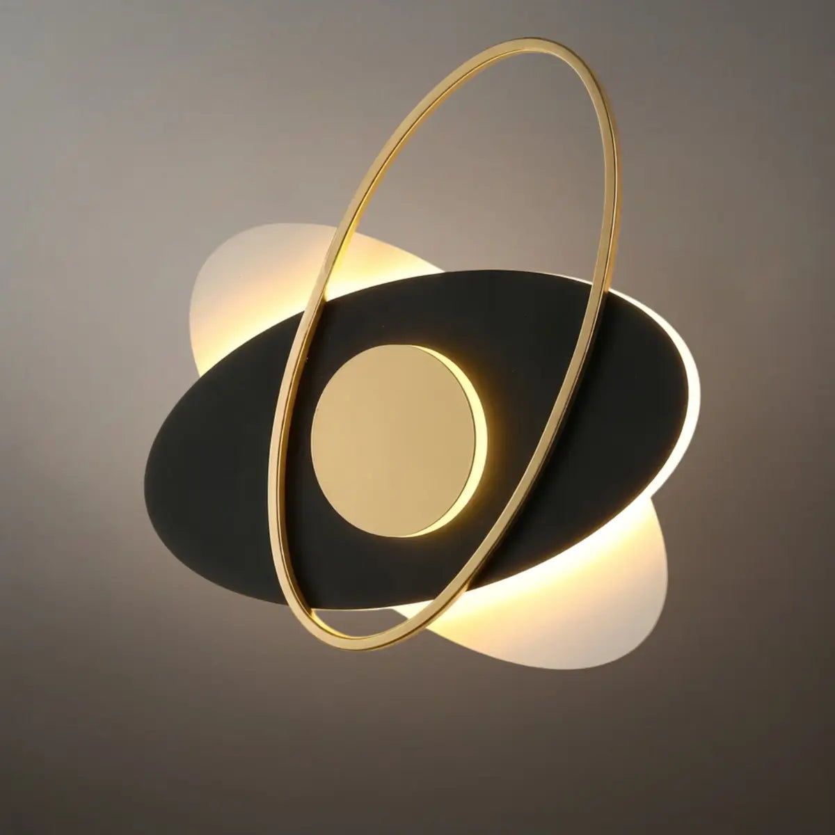 Vivara Modern Oval Wall Lamp – Frosted Glass Brass Black/White for Bedroom / Living Room