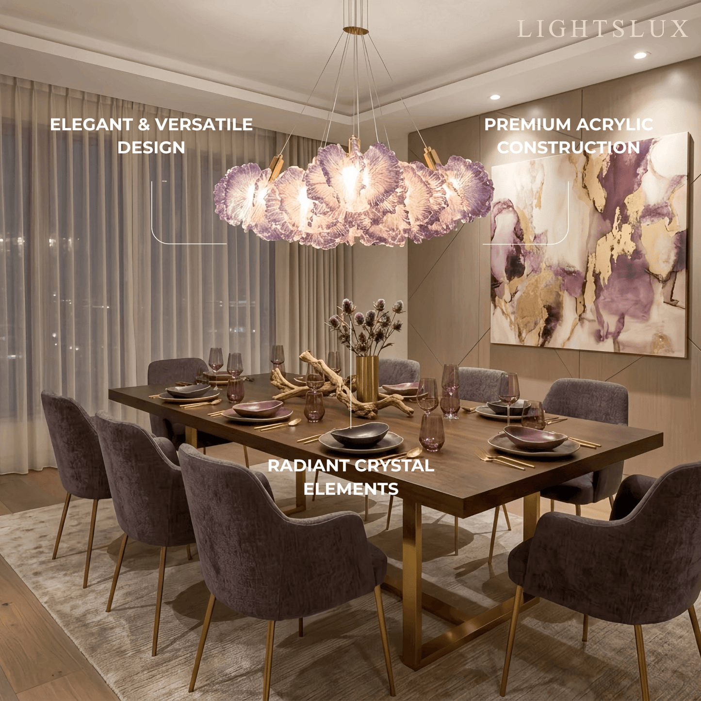 Vivara Modern Cloud Chandelier -- Colorful Acrylic White/Red/Purple/Blue for Dining Room