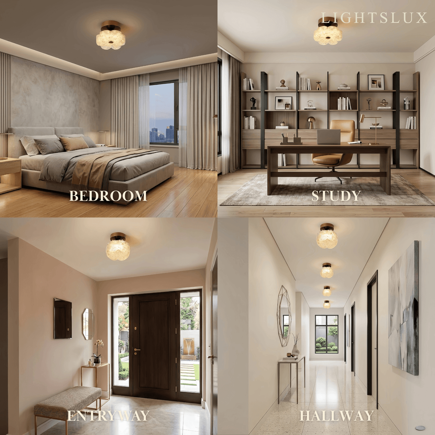 Vivara Modern Flush Mount Ceiling Light -- Metal & Resin Floral for Hallway Bathroom