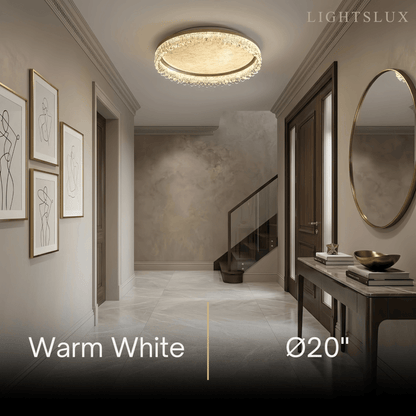 Vivara Modern Gold Flush Mount Ceiling Light -- Acrylic & Metal for Bedroom Bathroom