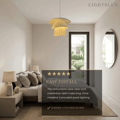 Zenno Minimalist Coir Silk Pendant Light – Natural