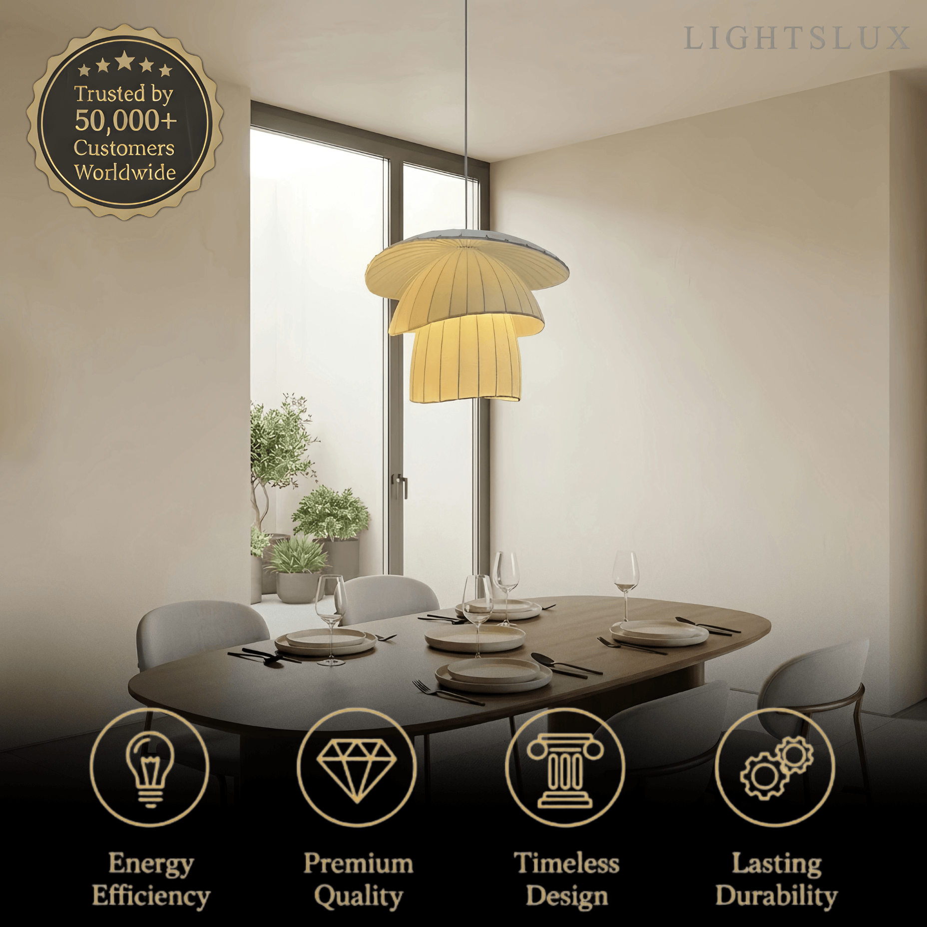 Zenno Minimalist Coir Silk Pendant Light – Natural 