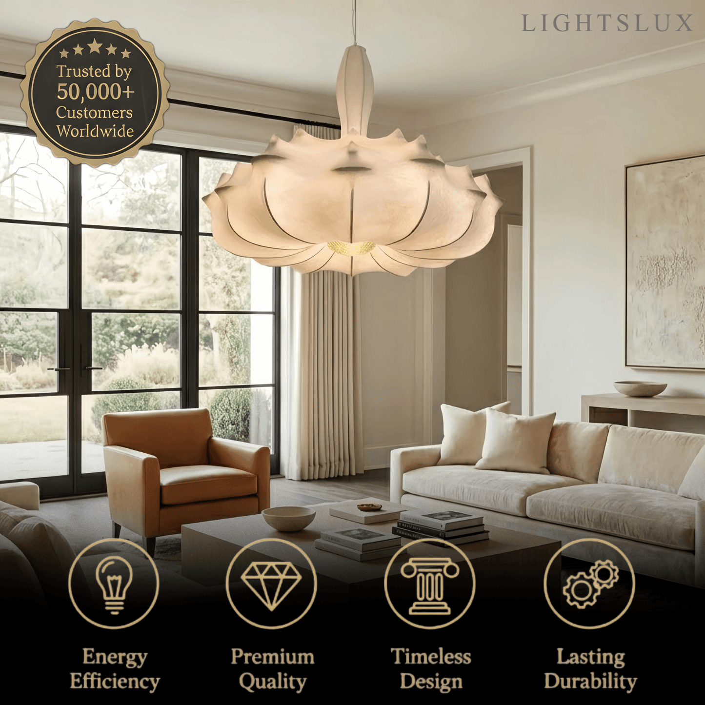 Nordic Silk Pendant Light -- White