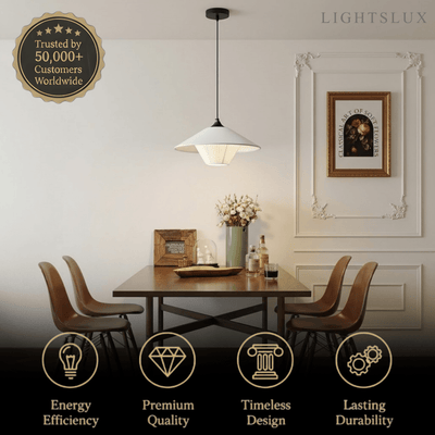 Modern Cone Pendant Light -- Leather Orange