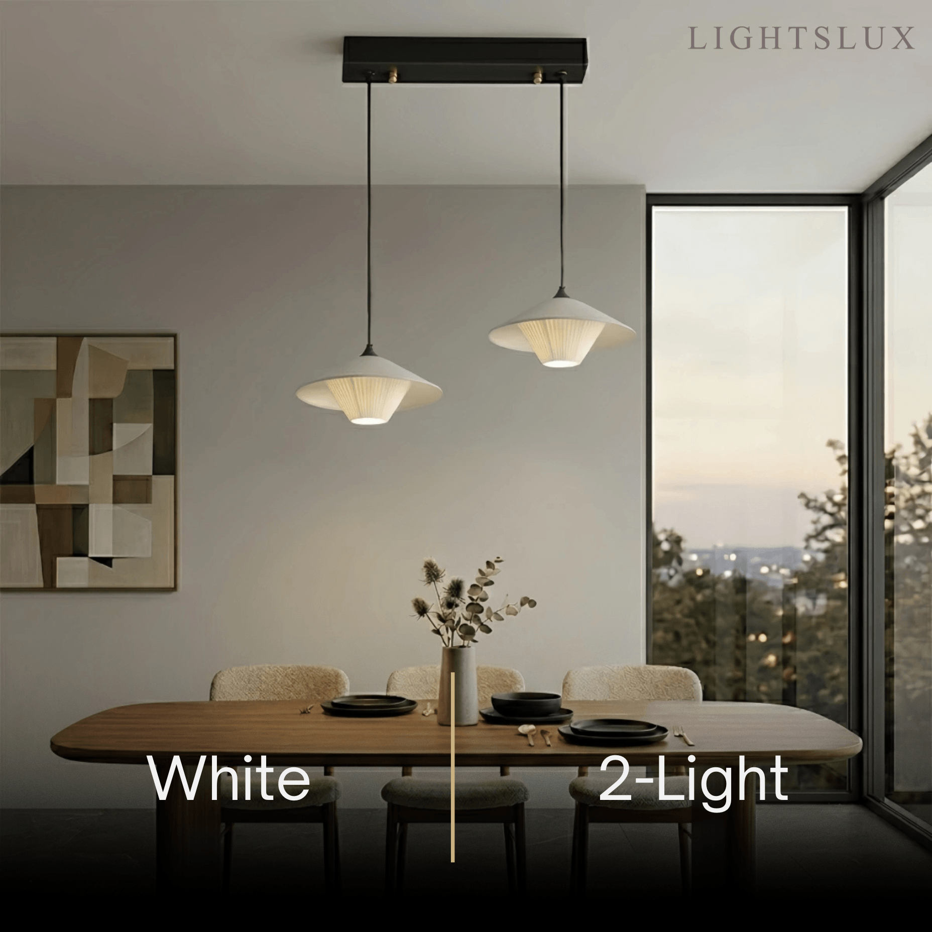 Modern Cone Pendant Light -- Leather Orange