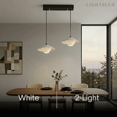 Modern Cone Pendant Light -- Leather Orange