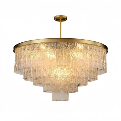 Velora Art Deco Tiered Glass Chandelier