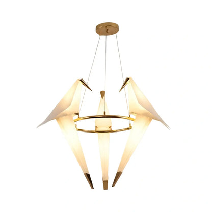 Vivara Geometric Origami Bird Chandelier – Gold
