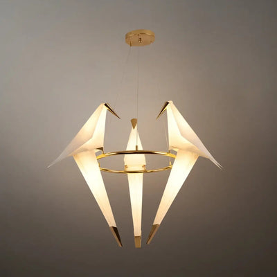 Vivara Geometric Origami Bird Chandelier – Gold