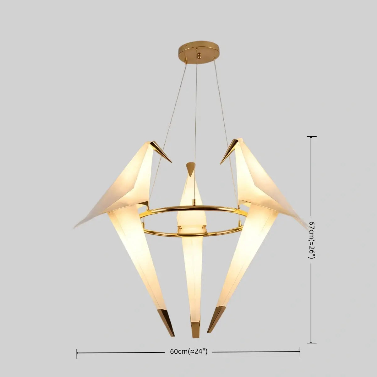Vivara Geometric Origami Bird Chandelier – Gold