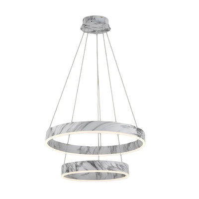 Contemporary Tiered Circular  Chandelier -- Marble