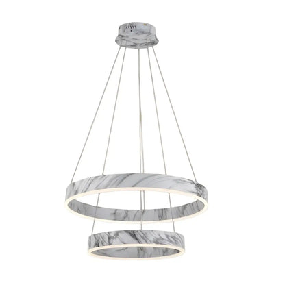 Contemporary Tiered Circular  Chandelier -- Marble