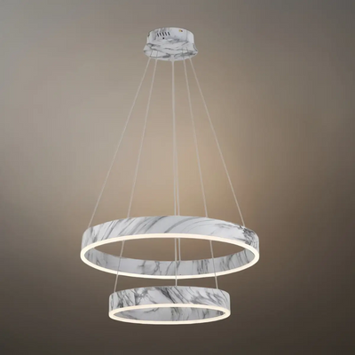 Contemporary Tiered Circular  Chandelier -- Marble