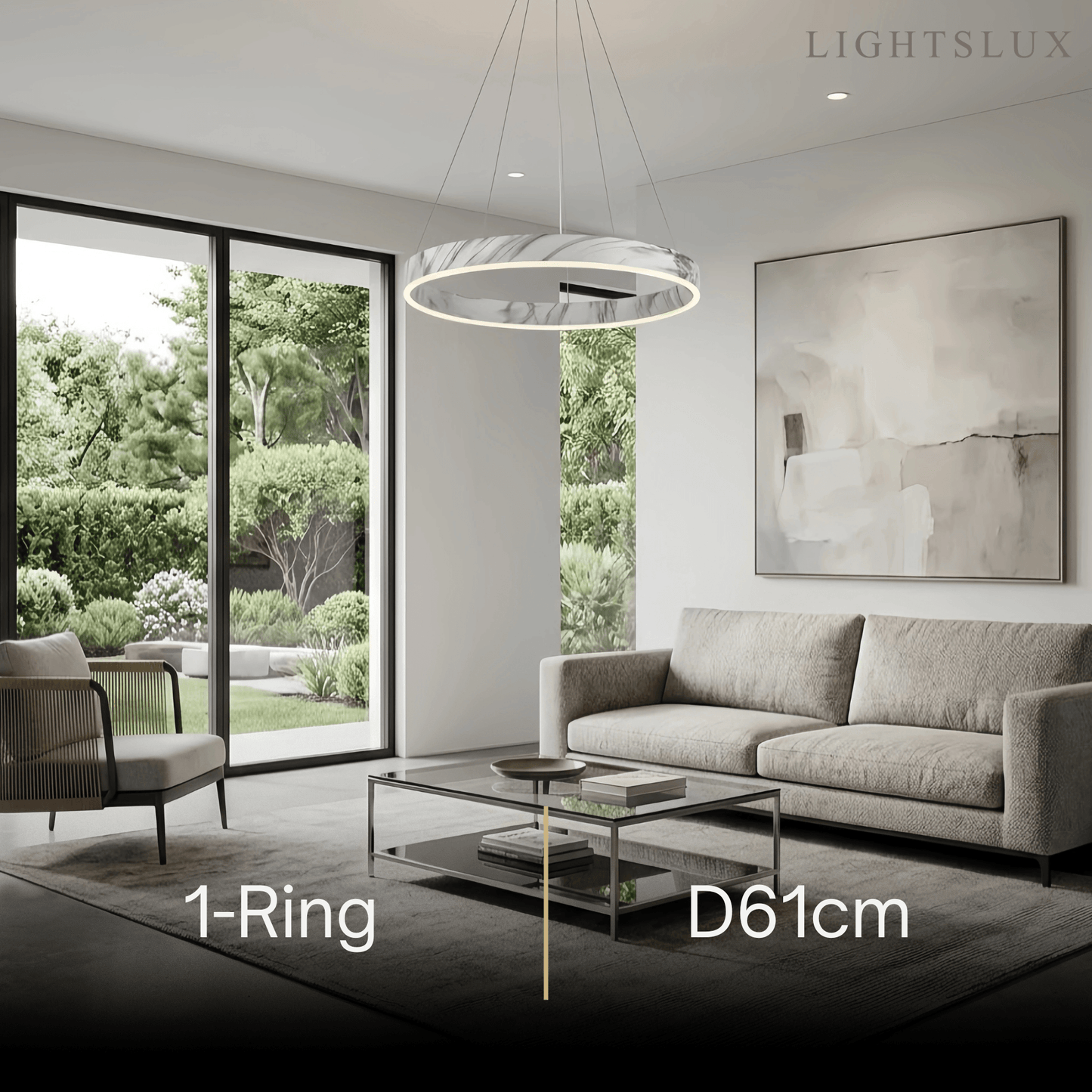 Contemporary Tiered Circular  Chandelier -- Marble