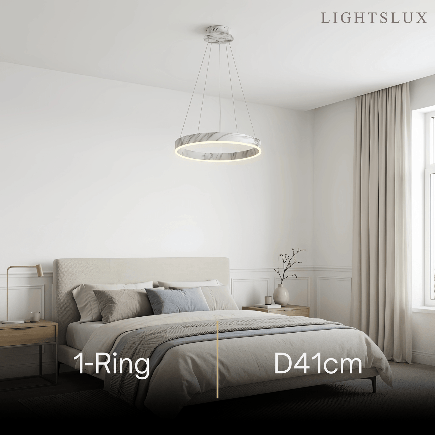 Contemporary Tiered Circular  Chandelier -- Marble