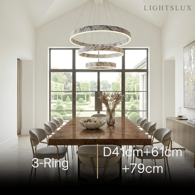 Contemporary Tiered Circular  Chandelier -- Marble