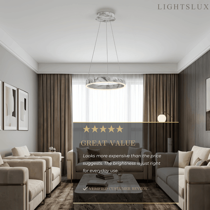 Contemporary Tiered Circular  Chandelier -- Marble