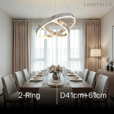 Contemporary Tiered Circular  Chandelier -- Marble