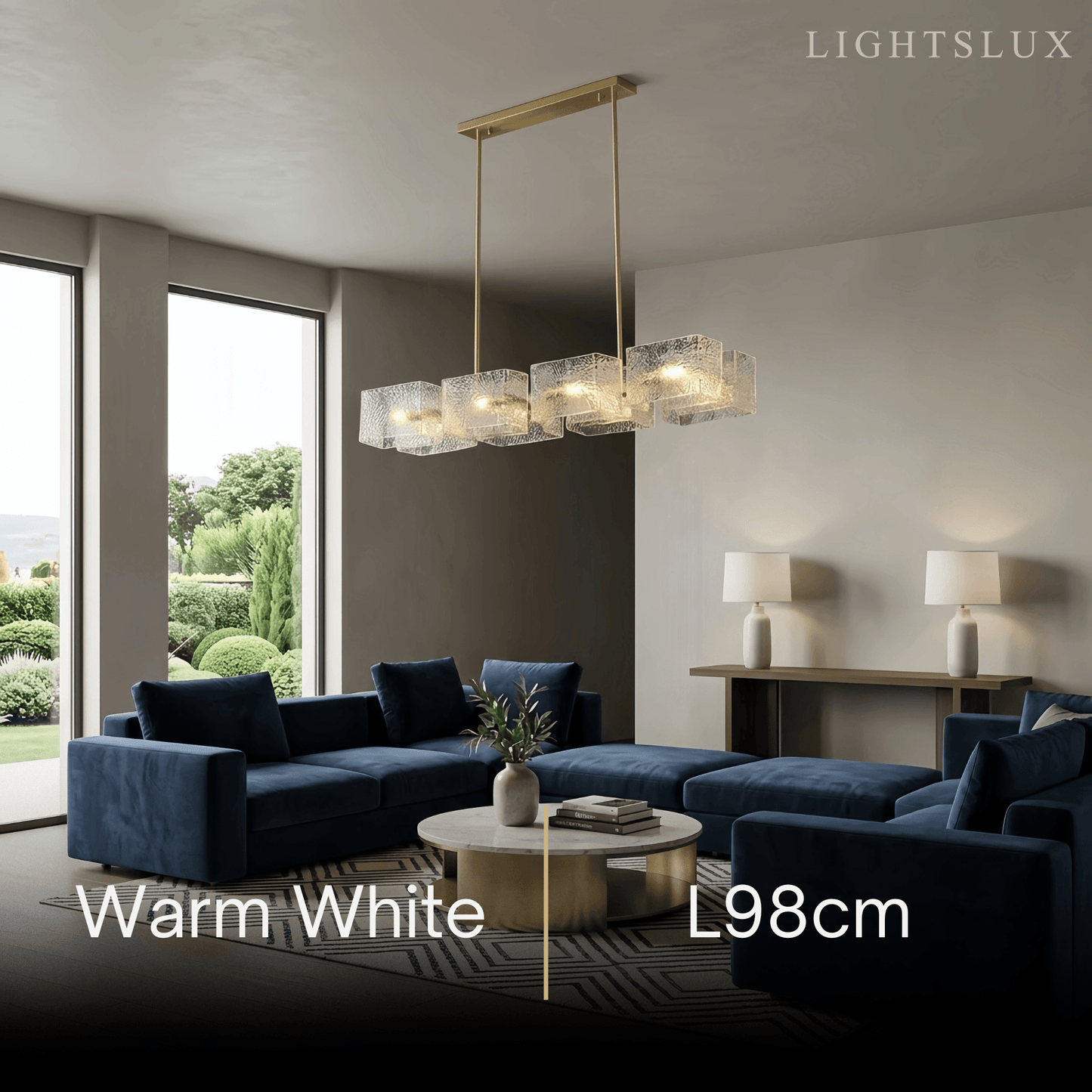 Elegant Straight Chandelier -- Gold