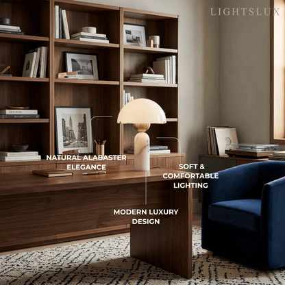 Alba Minimalist Alabaster Table Lamp