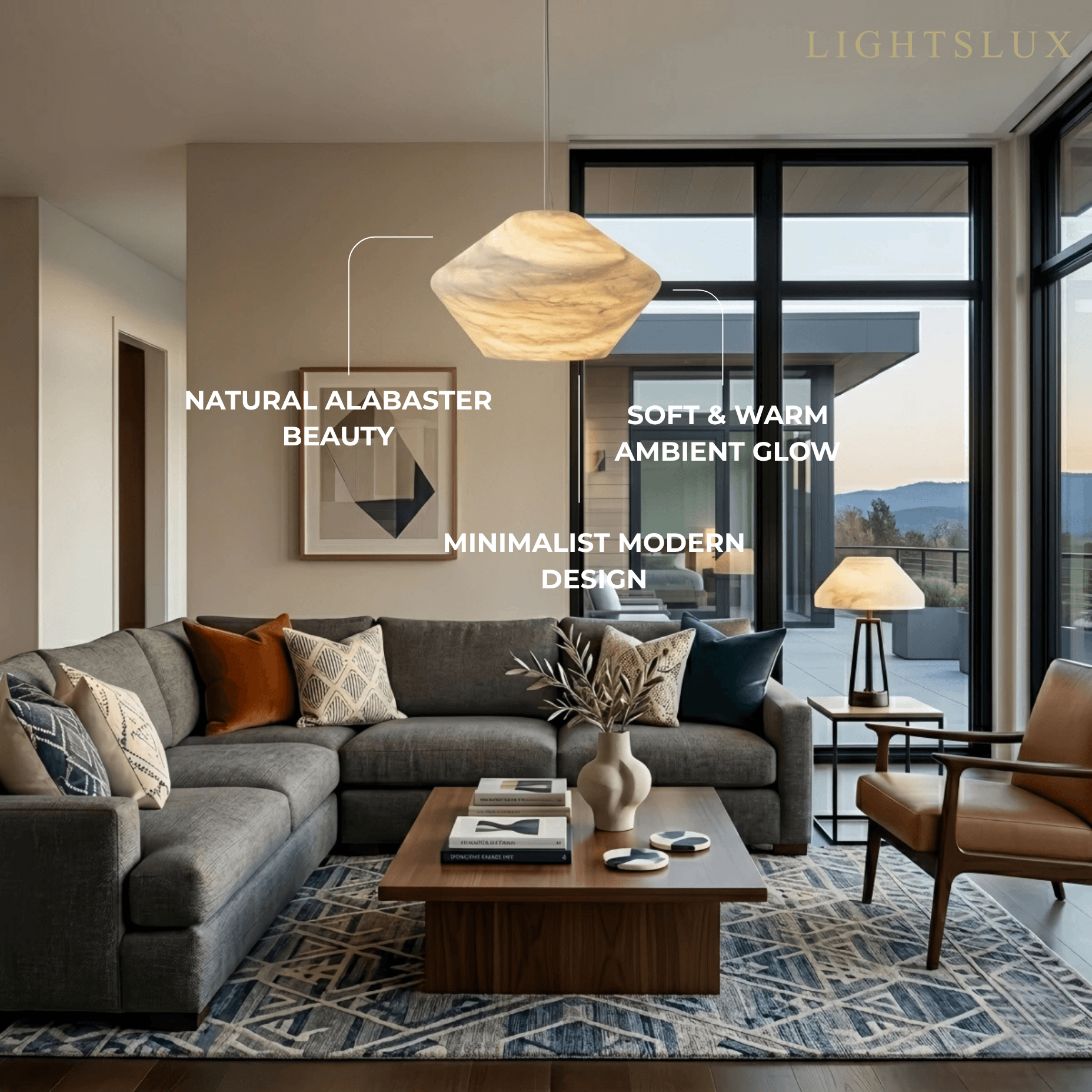 Alba Modern Alabaster Pendant Light4d0