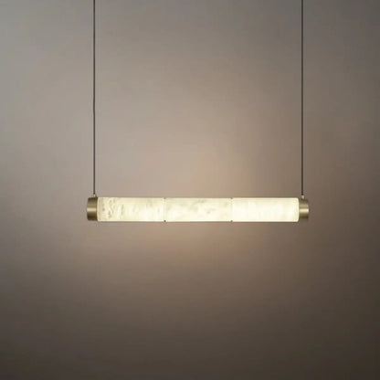 Alba Modern Alabaster Pendant Light – Brass & White