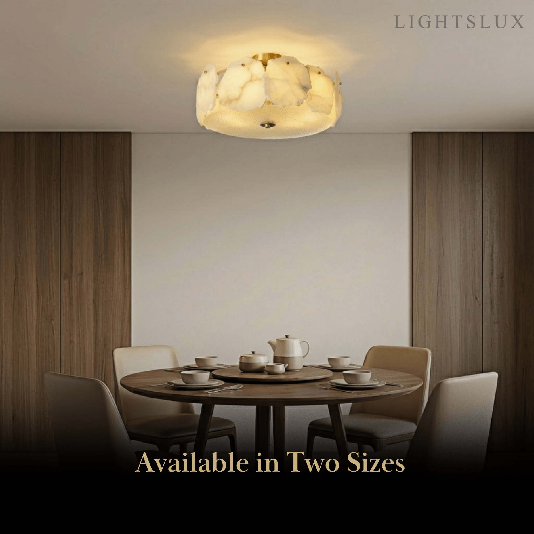 Alba Modern Alabaster Glass Ceiling Light 