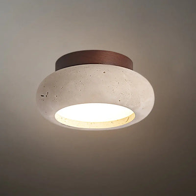 Strata Japanese Style Travertine Ceiling Light