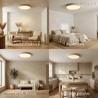 Strata Modern Minimalist Travertine Ceiling Light
