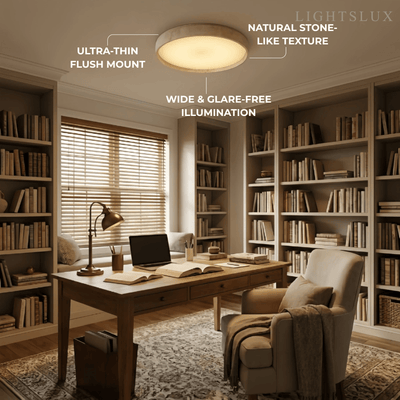 Strata Modern Minimalist Travertine Ceiling Light