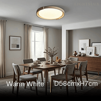 Strata Minimalist Round Travertine Ceiling Light