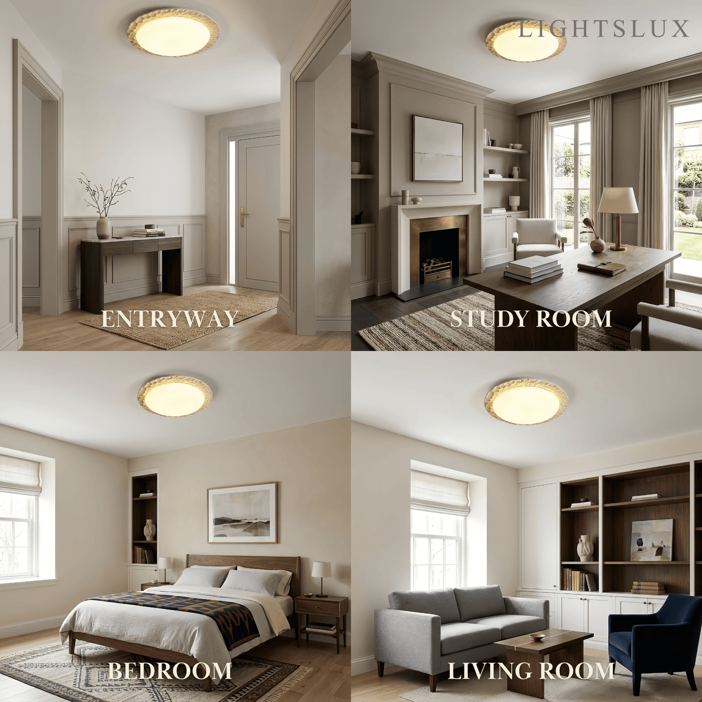 Strata Natural Travertine Ceiling Light