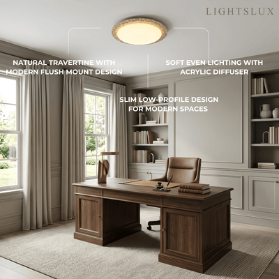Strata Natural Travertine Ceiling Light