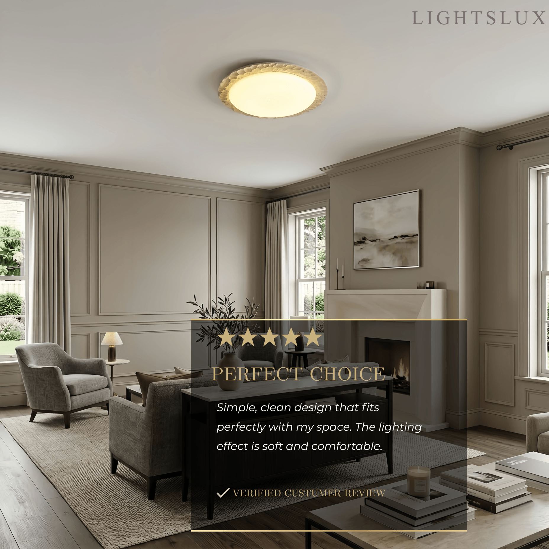 Strata Natural Travertine Ceiling Light