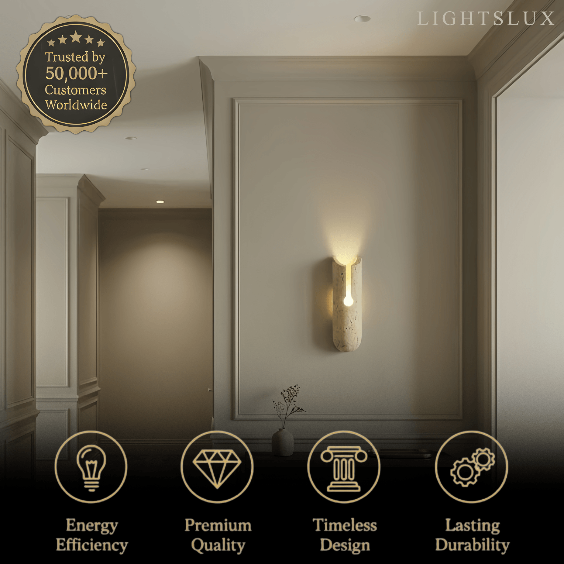 Strata Natural Travertine Wall Light 