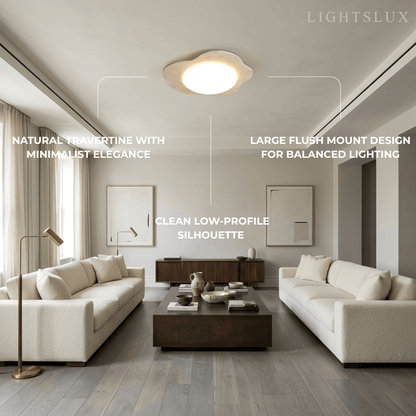Strata Minimalist Travertine Ceiling Light 