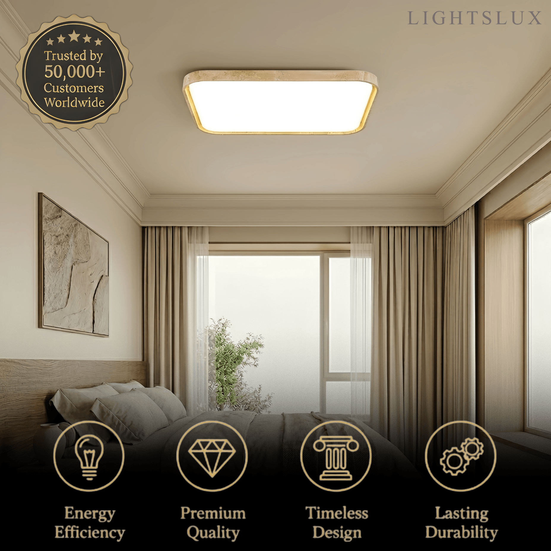 Strata Modern Travertine Ceiling Light