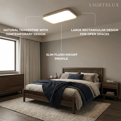 Strata Modern Travertine Ceiling Light